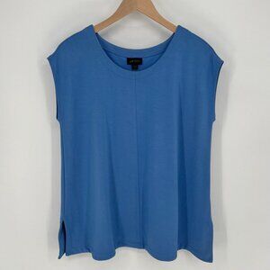 J. Jill Wearever Collection Womens Sleeveless Tunic Top Size M P Blue Lagenlook